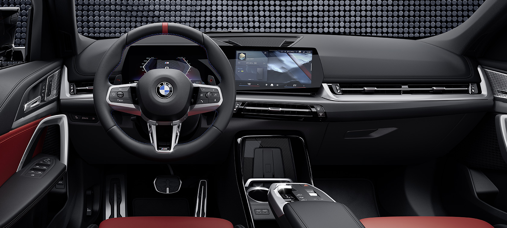 BMW X1 M35i xDrive Detalj interiør ratt og display